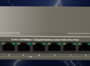 TEF1110P-8-102W   8-Port10/100Mbps+2 Gigabit Desktop Switch With 8-Port PoE