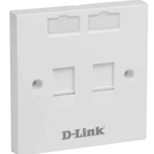 D-Link NFP-0WHI21 – Dual Faceplate Accepts Two Keystone Jacks with Shutter & ID Plate- 86*86 mm – White Colour – Square