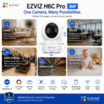 EZVIZ H6C Pro 3MP Smart Wi-Fi Indoor Security Camera with Color Night Vision & Auto Tracking - Image 2