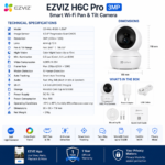 EZVIZ H6C Pro 3MP Smart Wi-Fi Indoor Security Camera with Color Night Vision & Auto Tracking - Image 5