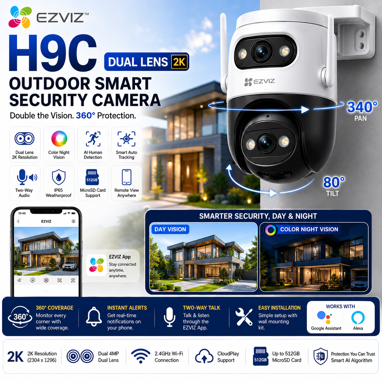 2026/06/1000313341.png EZVIZ H9C Dual Lens 2K Outdoor Smart Wi-Fi Security Camera with 360° Coverage, Auto Tracking & Color Night Vision - Image 1