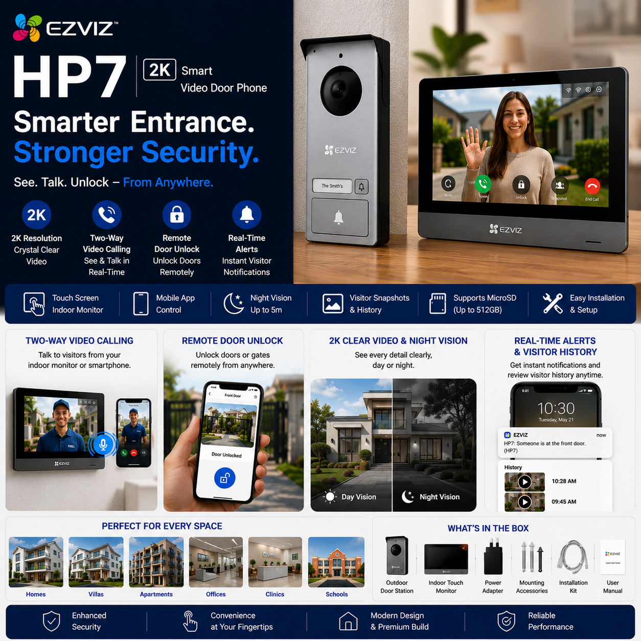 2026/06/1000313372-1.png EZVIZ HP7 2K Smart Video Door Phone with Touch Monitor, Remote Access & Two-Way Video Calling - Image 1