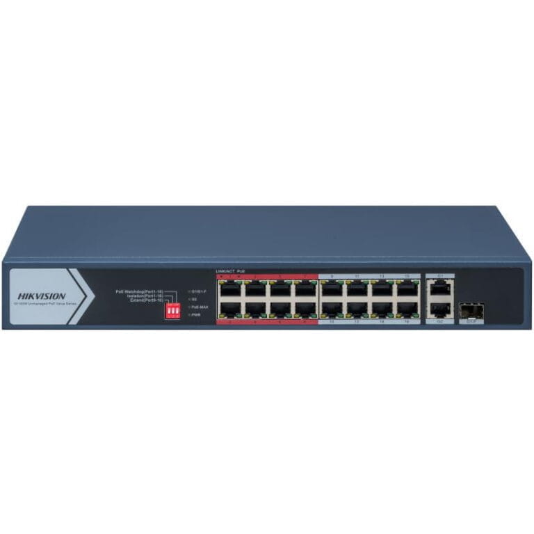 Hikvision 16-Port 10/100M Unmanaged PoE Ethernet Switch (DS-3E0318P-E/M(C))